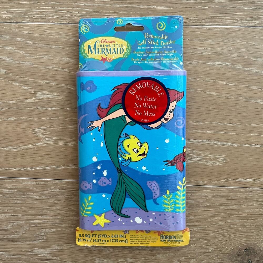 Disney The Little Mermaid Ariel Removable Self Stick Border Wall Decor Vintage